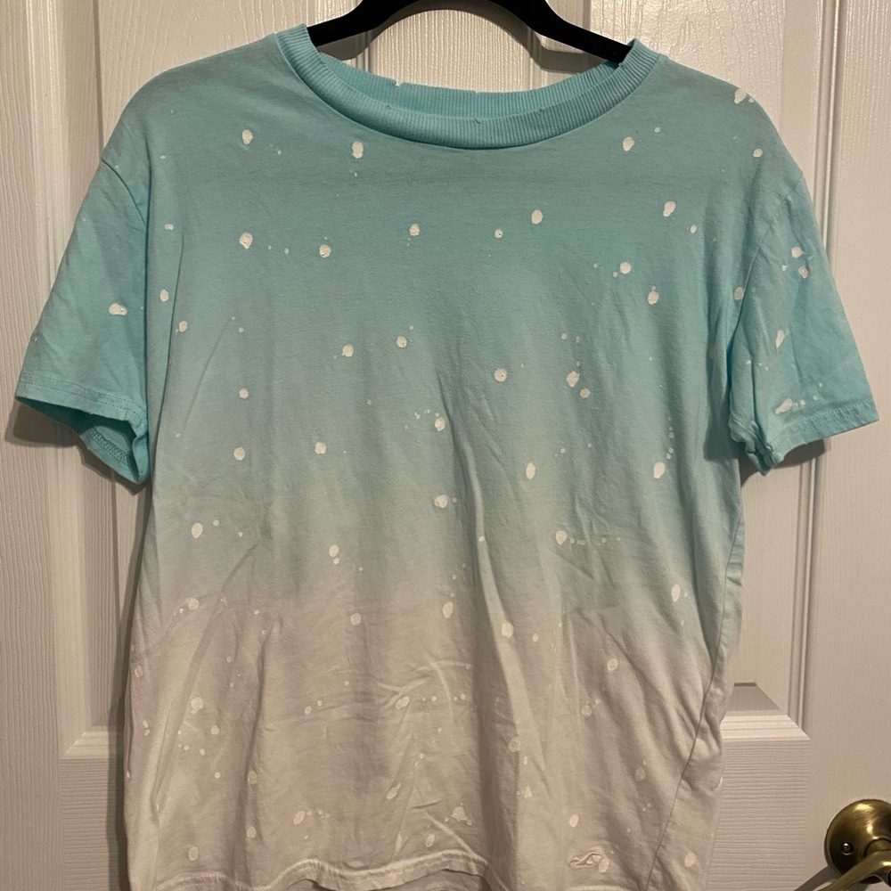 Hollister Blue Ombre Paint Splatter Tee Shirt - Small - Item 0021